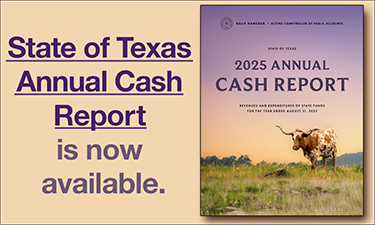 State of Texas Annual Cash Report is now available.