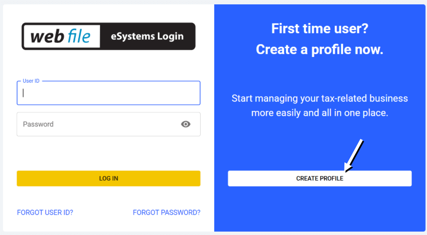 eSystems login page screenshot