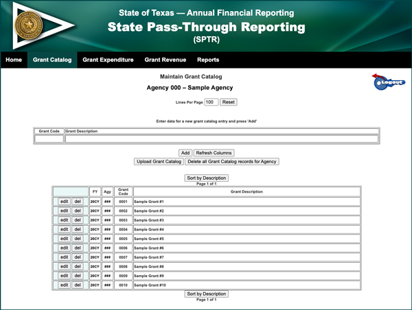 Grant Catalog List