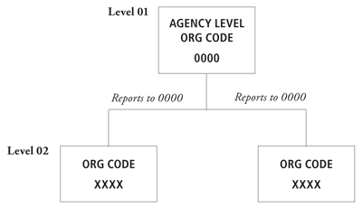 Chart explaining the relationship between agency levels and coding instructions for each one