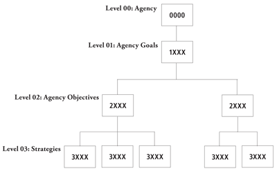 Chart explaining the relationship between agency levels and coding instructions for each one