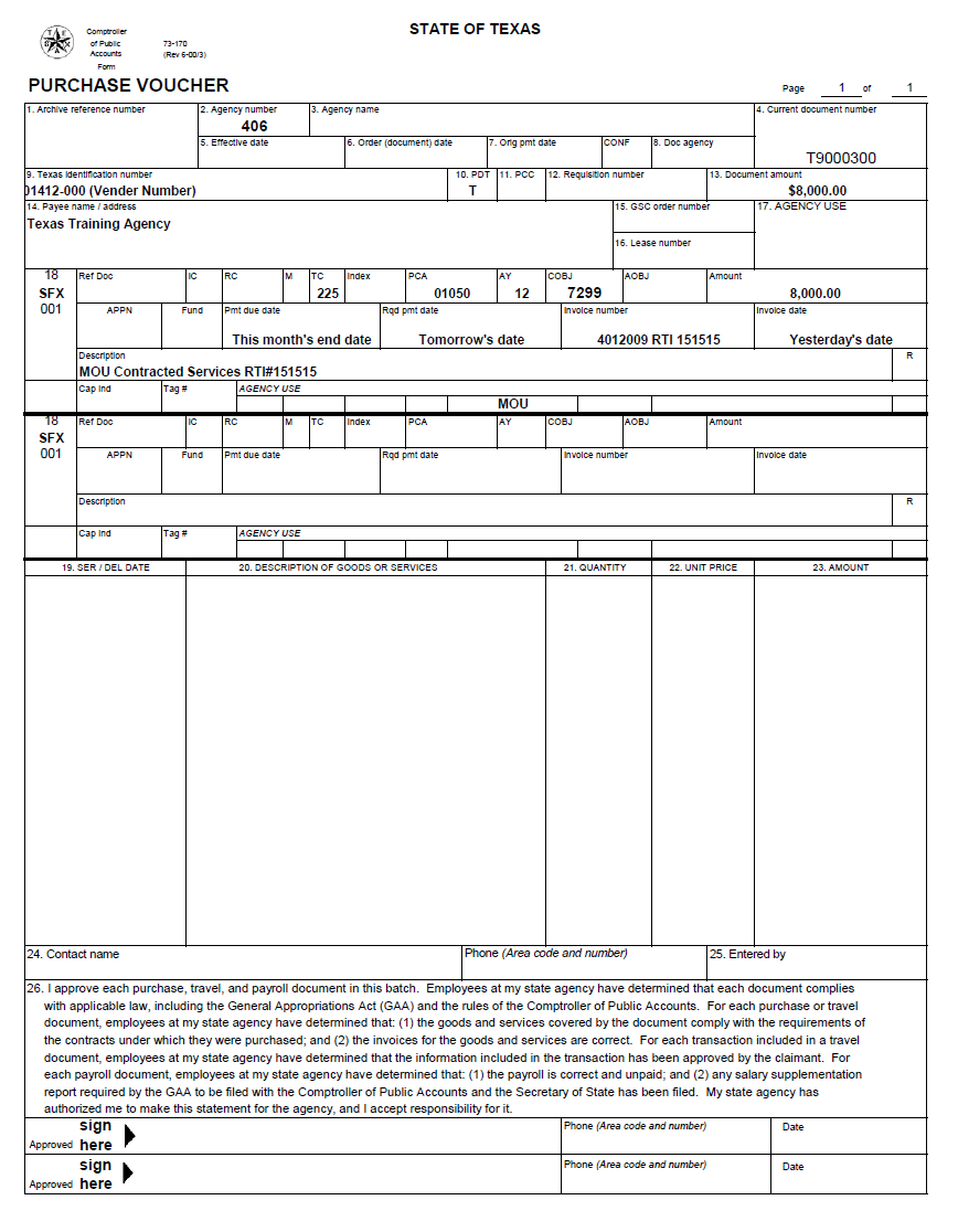 Purchase Voucher Form